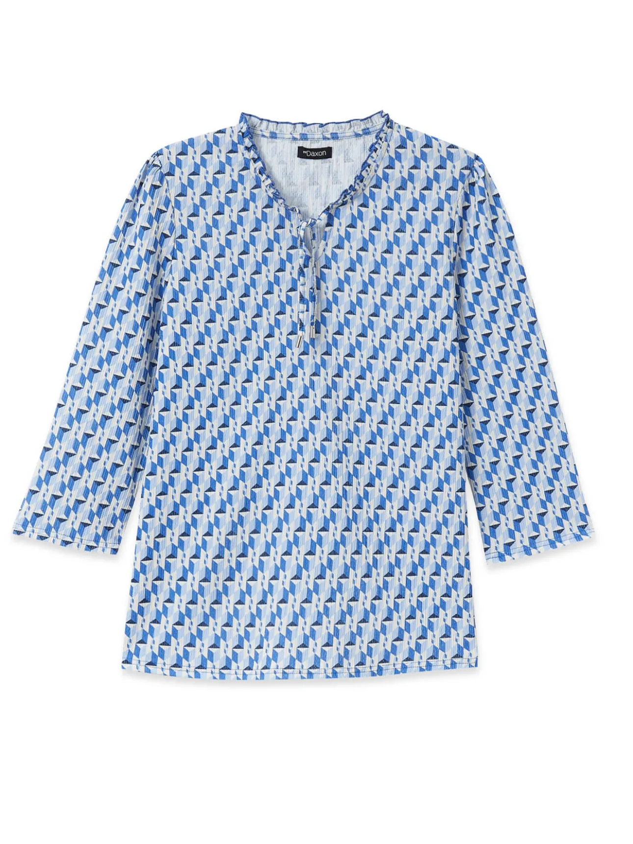 Tee-shirt maille gaufrée col volanté
