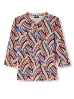 Tee-shirt maille gaufrée col volanté