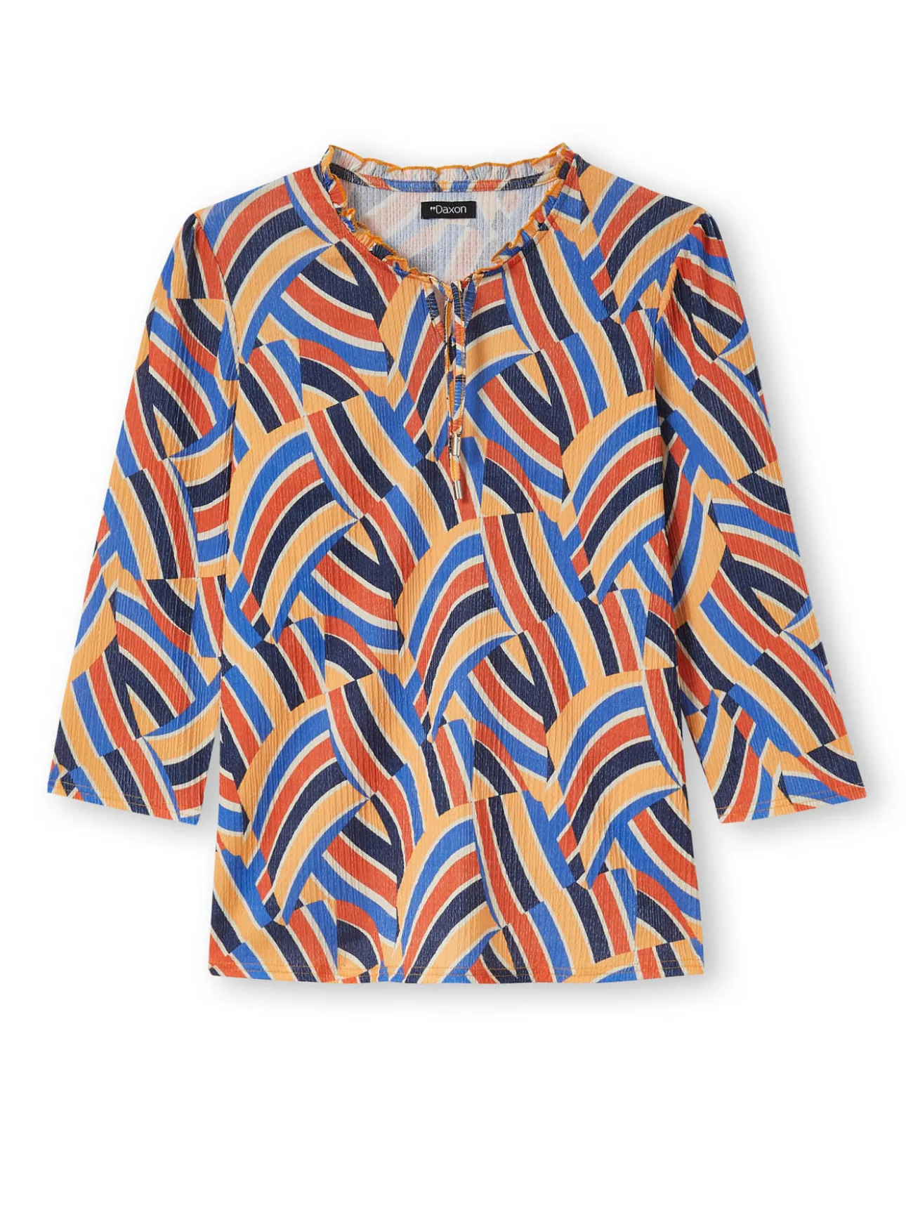 Tee-shirt maille gaufrée col volanté