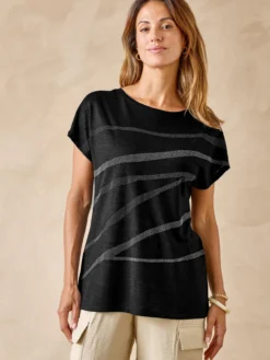 Tee-shirt manches T détails strass