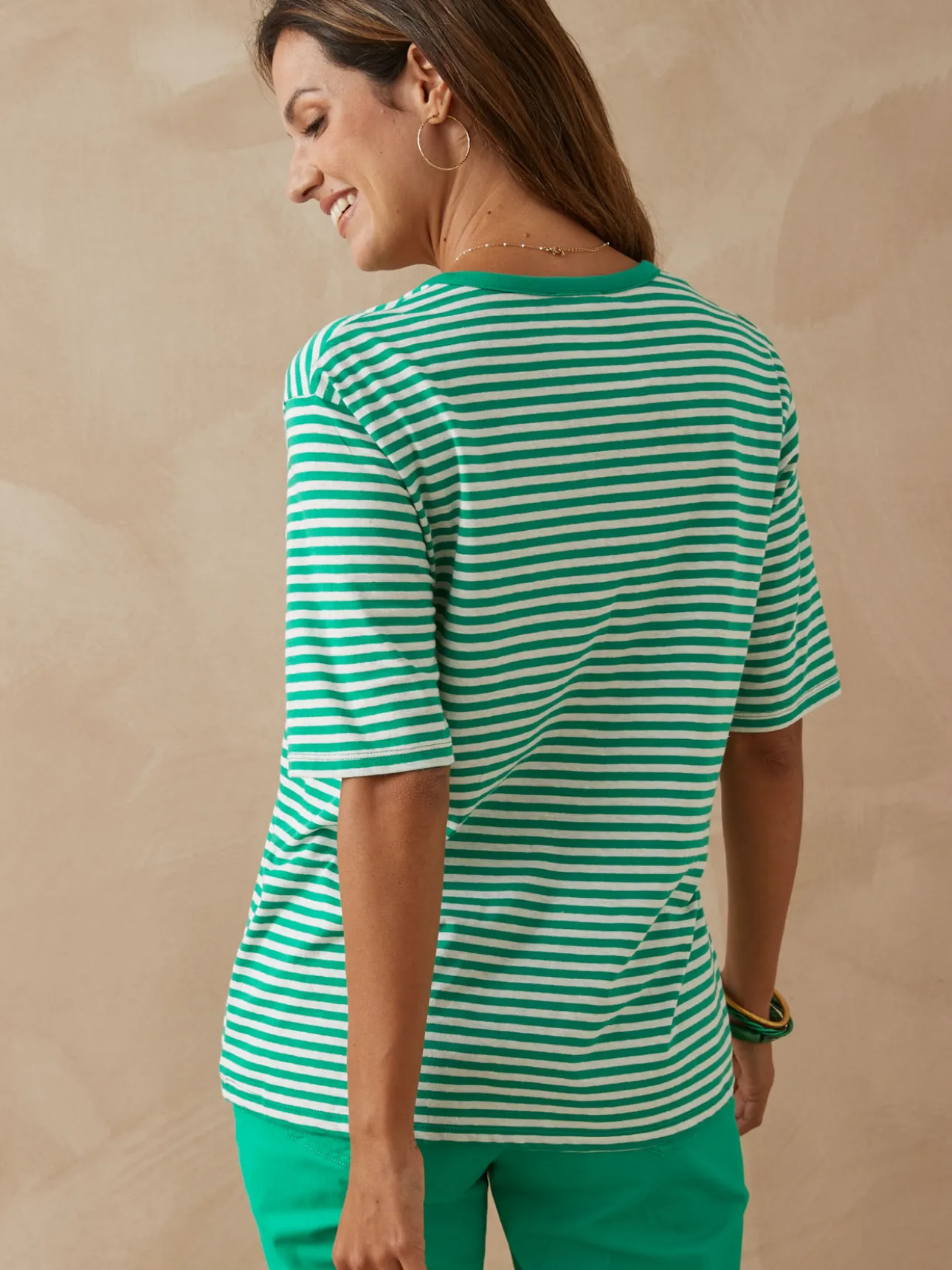 Tee-shirt marinière avec lin