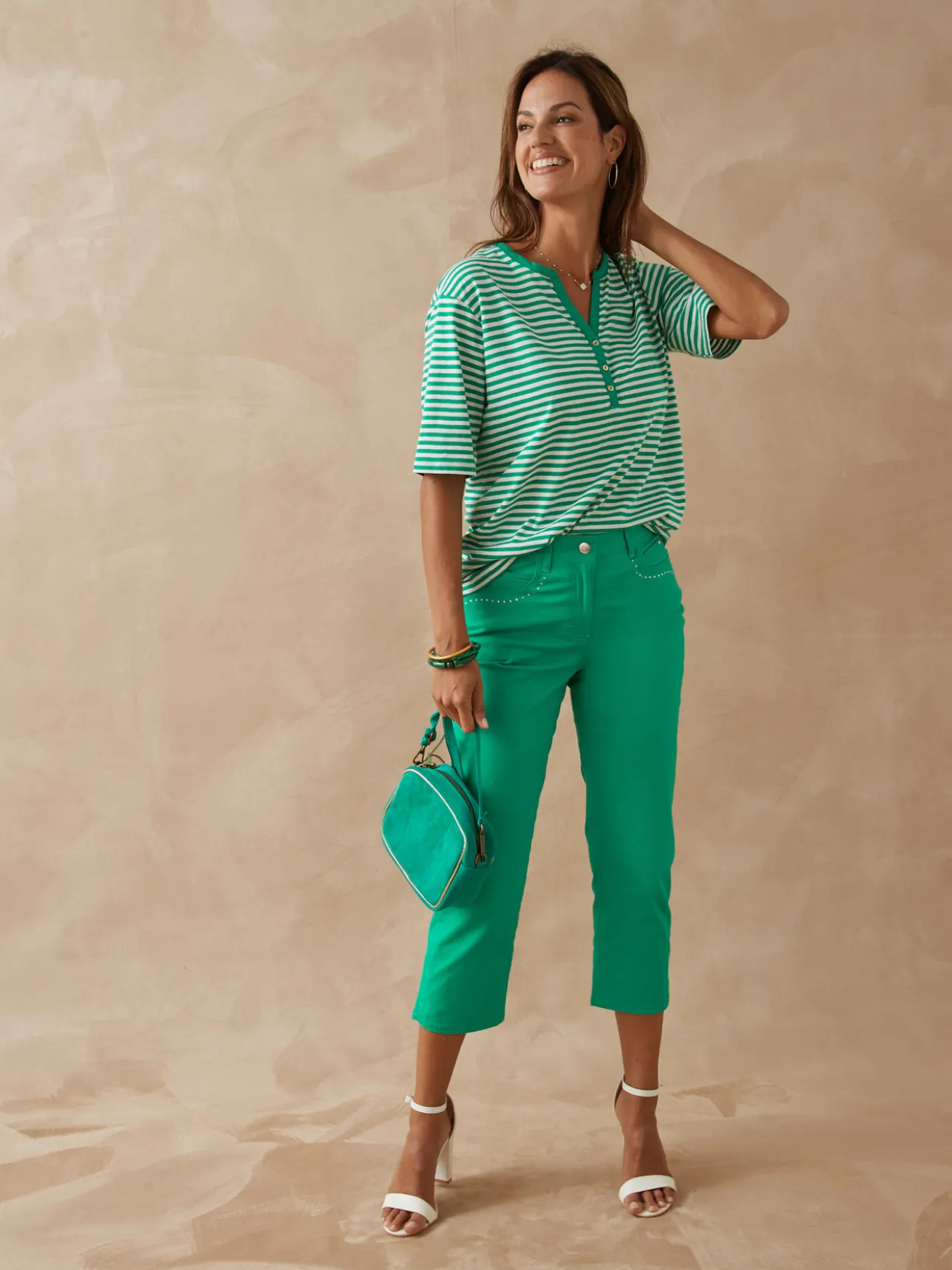 Tee-shirt marinière avec lin