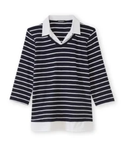 Tee-shirt rayé effet 2 en 1