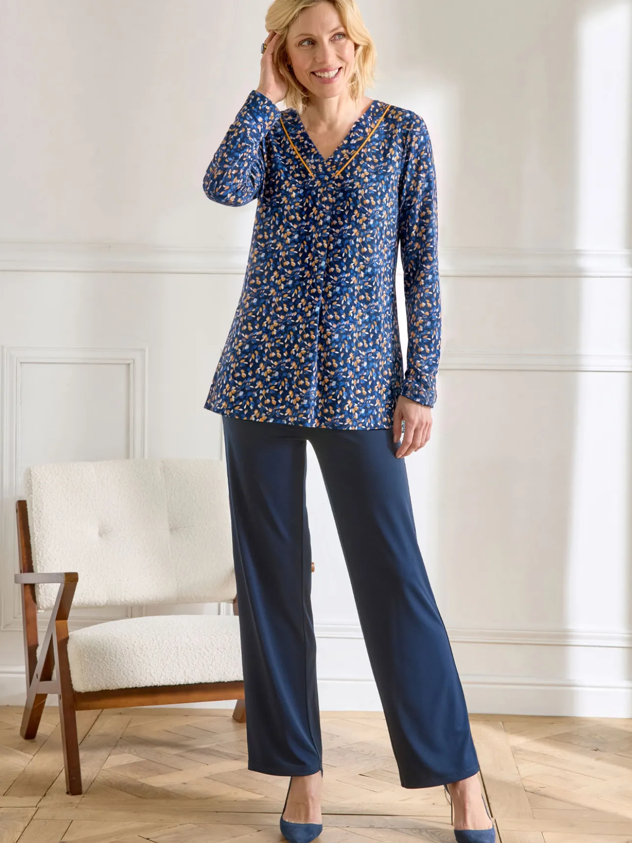 Tee-shirt tunique en maille fluide