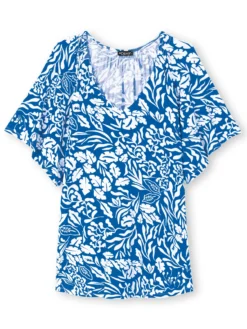 Tee-shirt V smocks au dos