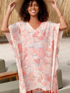 Tunique ample en voile à pompons