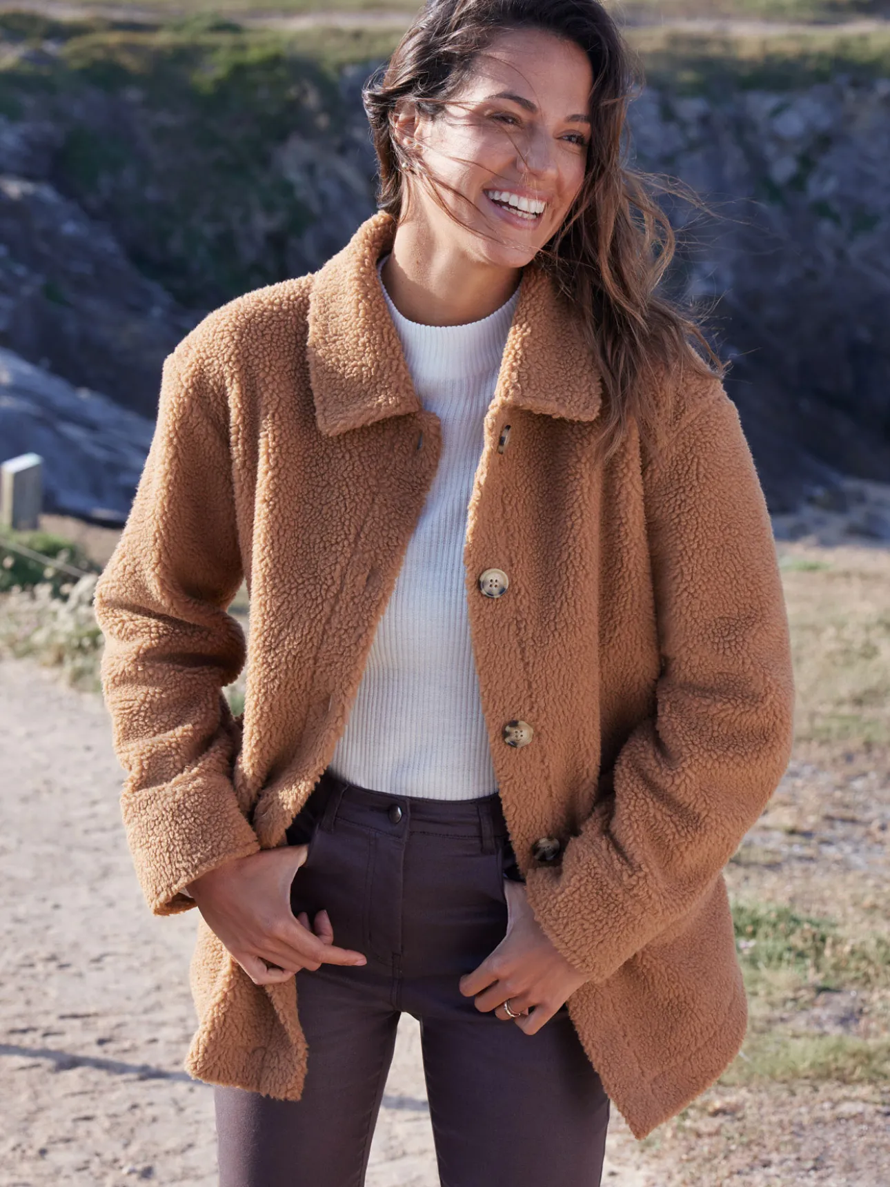 Veste chaude en maille moutonnée