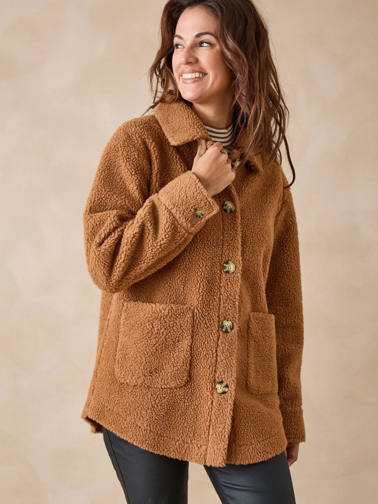 Veste chaude en maille moutonnée