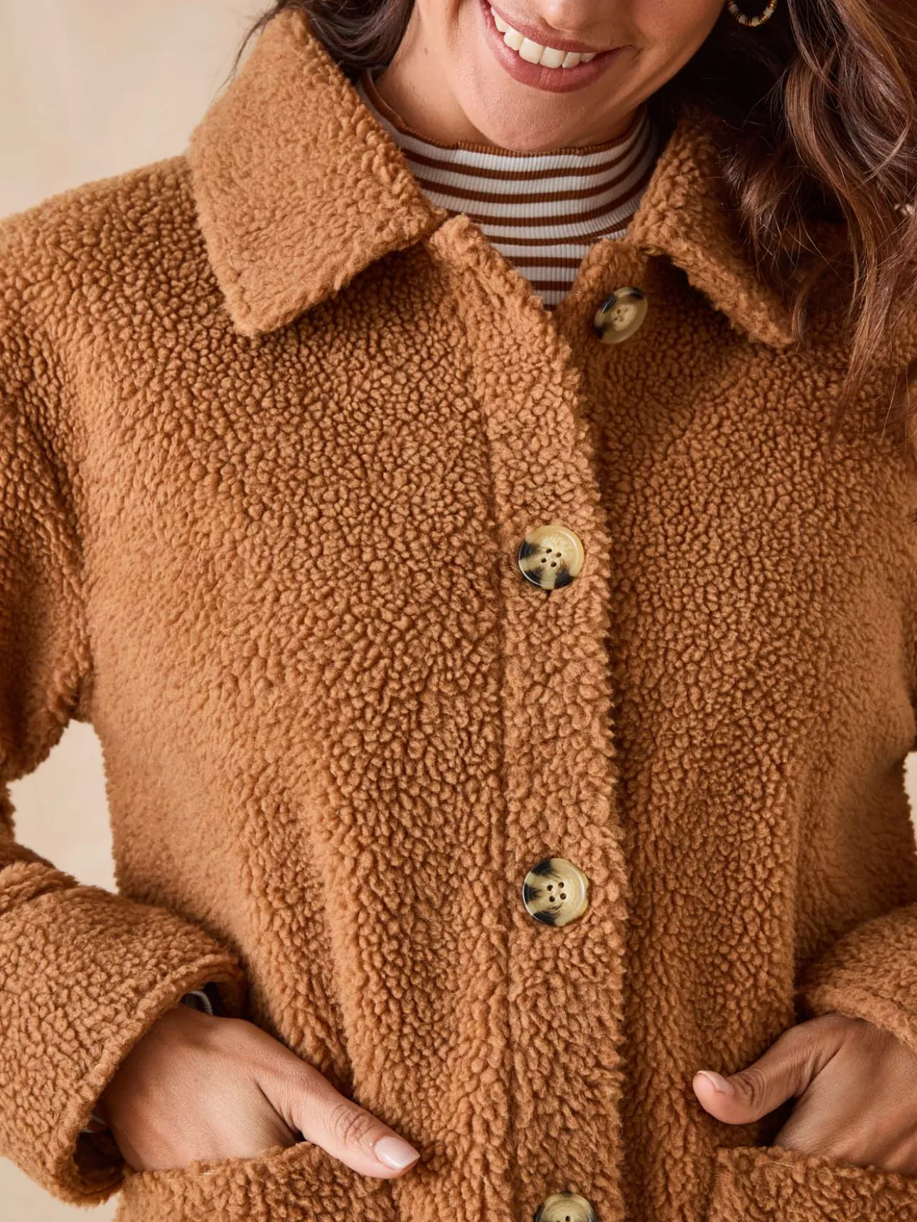 Veste chaude en maille moutonnée