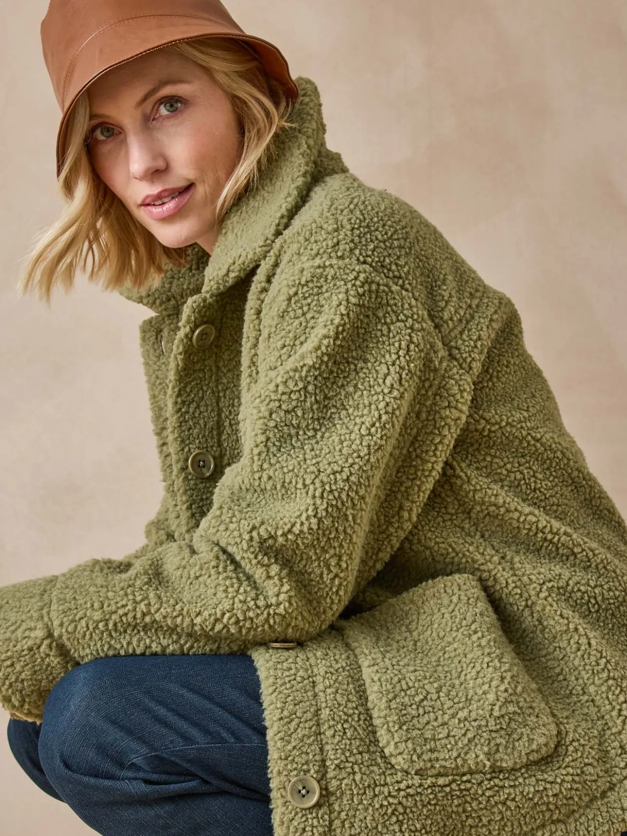 Veste chaude en maille moutonnée