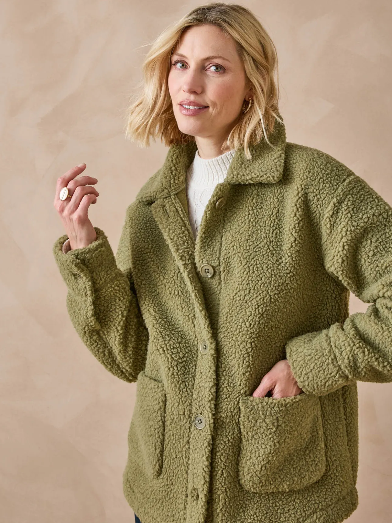 Veste chaude en maille moutonnée