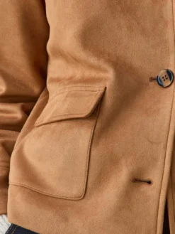 Veste en suédine col polo