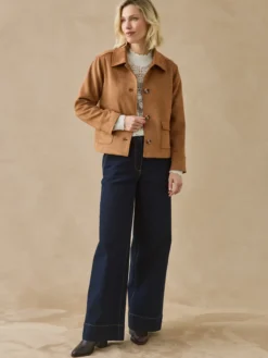 Veste en suédine col polo