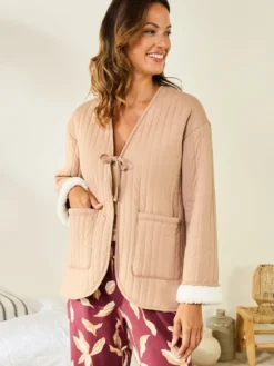 Veste kimono intérieur moutonné
