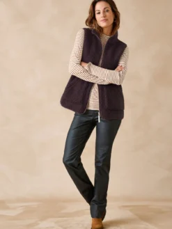 Veste sans manches sherpa moumoute