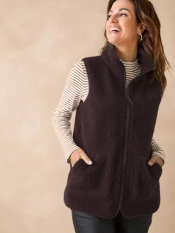 Veste sans manches sherpa moumoute