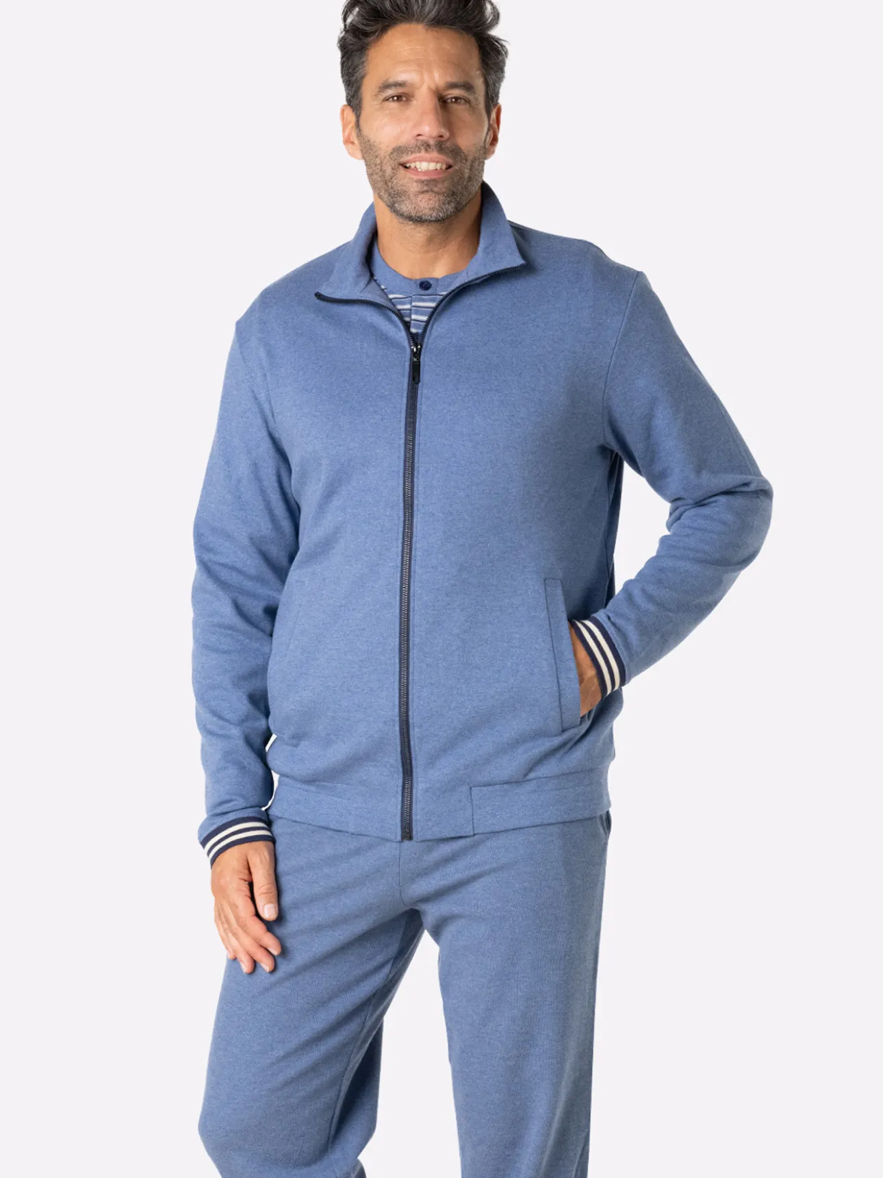 Veste zippée interlock